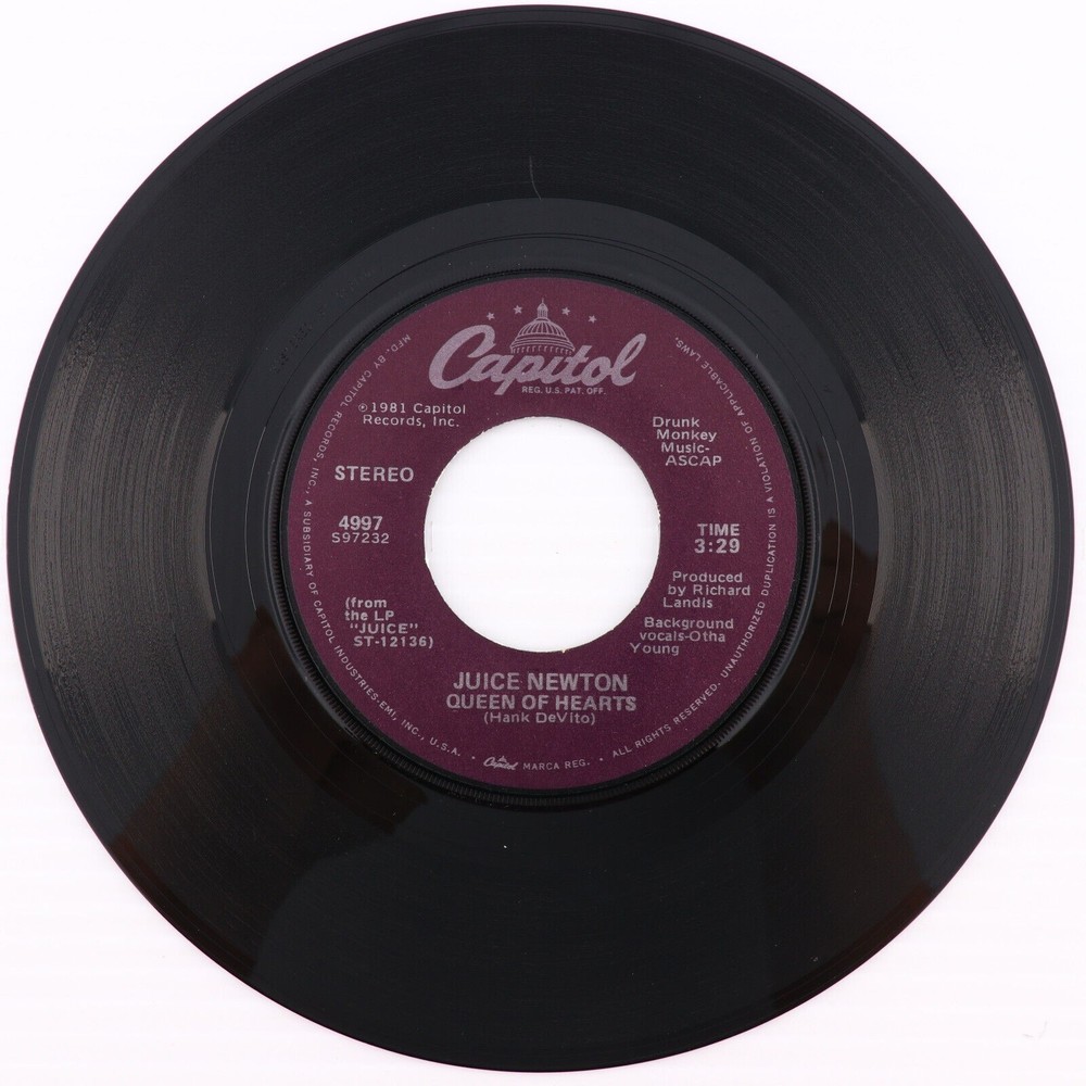 Juice Newton, Queen Of Hearts/ River Of Love 1981 45 rpm 7" Single Vinyl Record - Picture 4 of 8